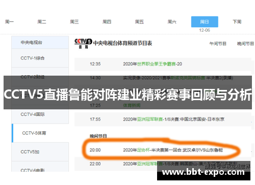 CCTV5直播鲁能对阵建业精彩赛事回顾与分析